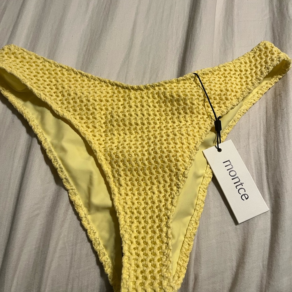 Montce Yellow Textured Bikini Bottom